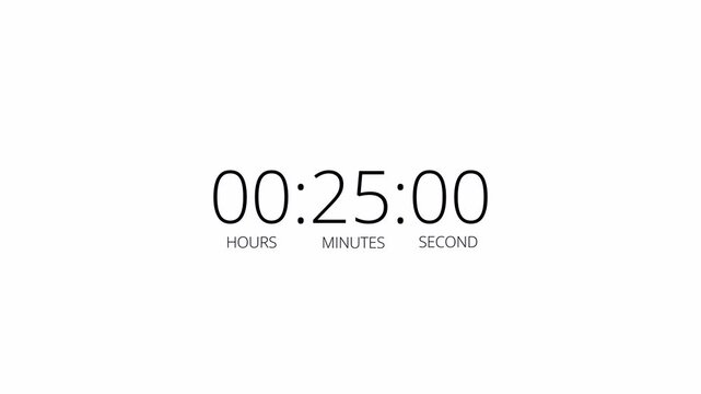 30 minute countdown timer animation in thirty seconds ,thirty minute timer animation in thirty second on a transparent background in 4k video 