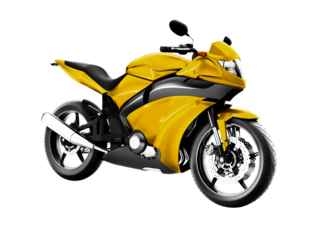 Yellow sports bike 3D illustration