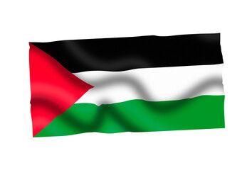 Obraz premium palestine flag flying, transparent background