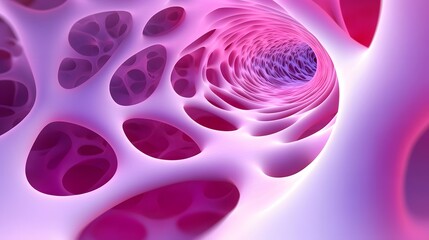 Abstract Pink Purple 3D Network Tunnel Spongy Structure
