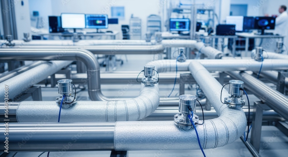 Poster cryogenic hydrogen pipeline network in a research facility equipped with acoustic leak detection poi