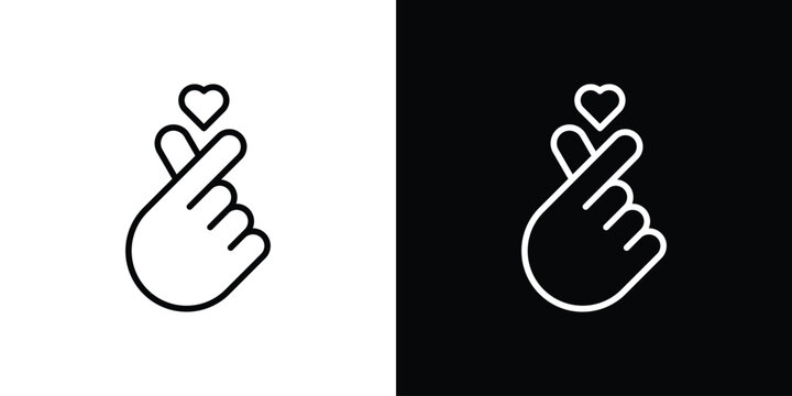 korean heart icon. Signs and symbols for mobile app, UI, UX