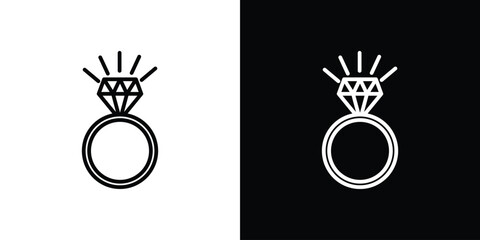 Wedding ring icon. Signs and symbols for mobile app, UI, UX