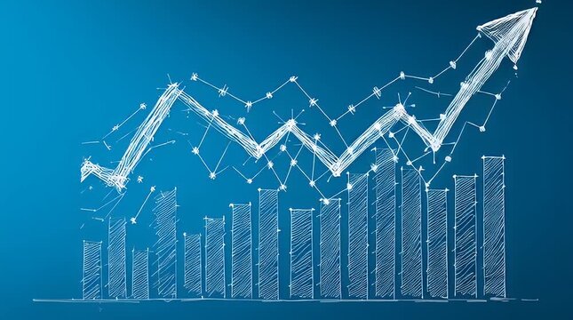 Creative Graph hand up arrow chart growing up. Business growth arrow and graph chart, Business line arrow, improvement, business strategy, arrow rising up