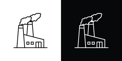 Industrial factory icon. Signs and symbols for mobile app, UI, UX