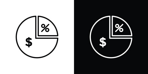 Dividend icon. Signs and symbols for mobile app, UI, UX