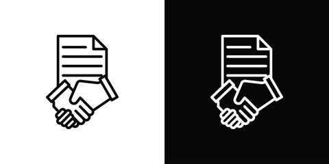 Contract icon. Signs and symbols for mobile app, UI, UX
