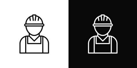 Construction worker icon. Signs and symbols for mobile app, UI, UX