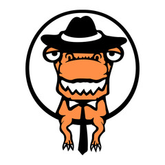 Mr. T-Rex Tyrannosaurus Sir Gentleman Hat Tie Suit Gangster