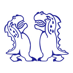 2 T-Rex Friends Crying Sad Dramatic Tear Drops Unhappy Team