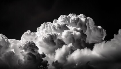 ethereal cloudscape a dramatic black and white photograph capturing a dynamic textured cloud formation billowing against a dark sky evokes a sense of wonder and atmospheric power