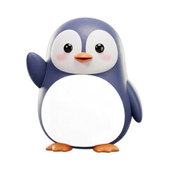Obraz premium A stylized penguin character, rendered in a friendly manner, features a vibrant, iridescent belly.