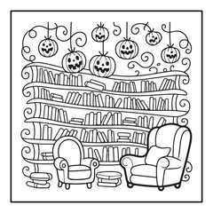 Bold and easy halloween coloring pages, vectors, illustration, line art, black & white deasgns, halloween coloring book, halloween coloring pages, halloween elements