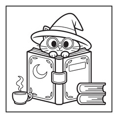 Bold and easy halloween coloring pages, vectors, illustration, line art, black & white deasgns, halloween coloring book, halloween coloring pages, halloween elements