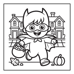 Bold and easy halloween coloring pages, vectors, illustration, line art, black & white deasgns, halloween coloring book, halloween coloring pages, halloween elements