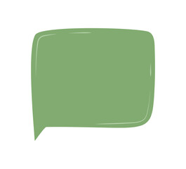 Organic hand drawn bubble icon with rounded rectangle form. Speech comment with dialogue, message, and chat text element in a doodle style, suitable for conversation or social media communication.