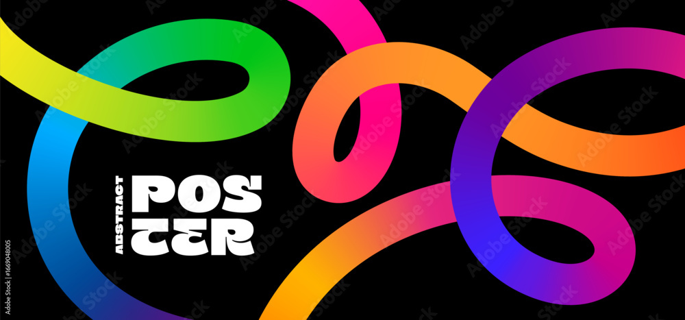 Poster wave color lines pattern. abstract background with gradient line shapes. vector graphic with curve r