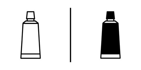 Toothpaste Tube Black and White Vector Icon

