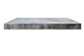 A gray slab of concrete sits on a white background