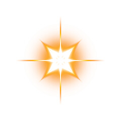 Obraz premium Glowing orange star in a circle with transparent background 