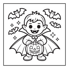Bold and easy cute halloween coloring pages, vectors, illustration, line art, black & white deasgns, halloween coloring book, halloween coloring pages, halloween elements