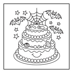 Bold and easy cute halloween coloring pages, vectors, illustration, line art, black & white deasgns, halloween coloring book, halloween coloring pages, halloween elements