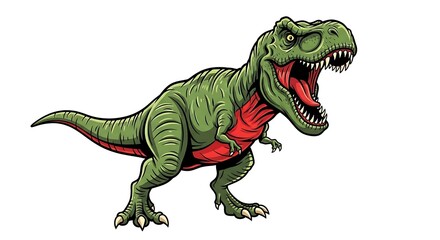 Fototapeta premium A ferocious illustration of a Tyrannosaurus Rex. 