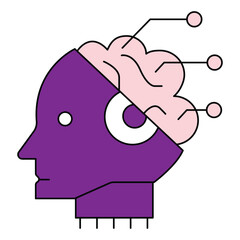 Artificial Intelligence Robotics Cognitive Computing Vector Icon