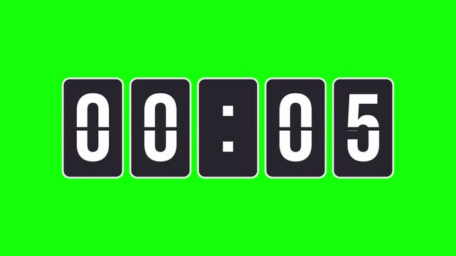 Animated 30-second count-up timer with a modern flip clock design. This video features a digital scoreboard display counting from zero to thirty on a transparent background for easy overlay.