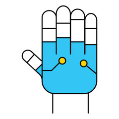 Digital Hand Biometric Artificial Intelligence Vector Icon