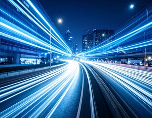 City Night Highway Light Trails. (1)