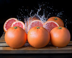 Juicy Grapefruit Splash Water Photography