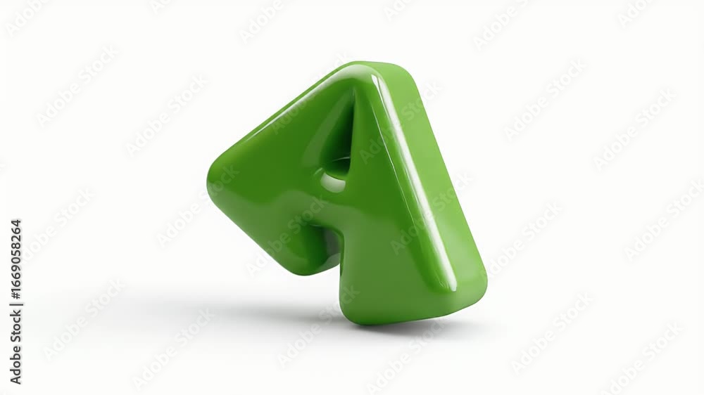 Poster Dynamic Green 3D Arrow: Abstract Motion Graphics Loop