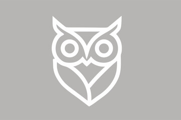 Simple Owl Symbol: An artistic owl symbol with bold clean lines, signifying knowledge and wisdom, set against a smooth backdrop.