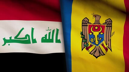 Iraq flag and Moldova