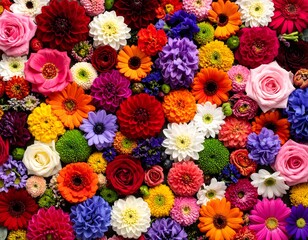 Colorful Flower Bouquet Background.