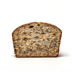 Slice of Nutty Bread with Visible Seeds and Nuts