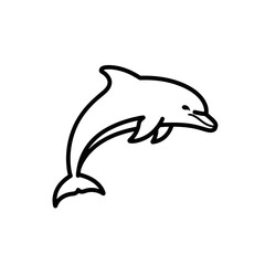 Fototapeta premium Dolphin Vector Icon Jumping on a White Background 