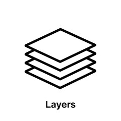 Vector Icon of Layered Illustration for Creative Process  