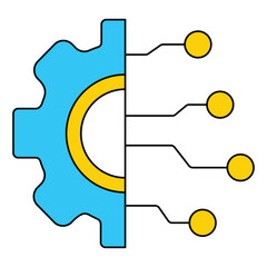 Cognitive Computing Digital AI Integration Vector Icon