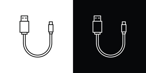 USB cable icon. Simple element illustration.