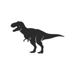 Silhouette of a tyrannosaurus rex dinosaur in profile view