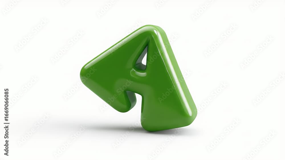 Poster dynamic green 3d arrow: abstract motion graphics loop