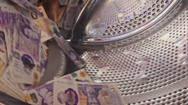 Euro and pounds pile of money. EUR banknotes background concept of finance, economy crisis, inflation and business in Europe