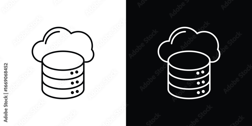 Poster cloud database icon. simple element illustration.