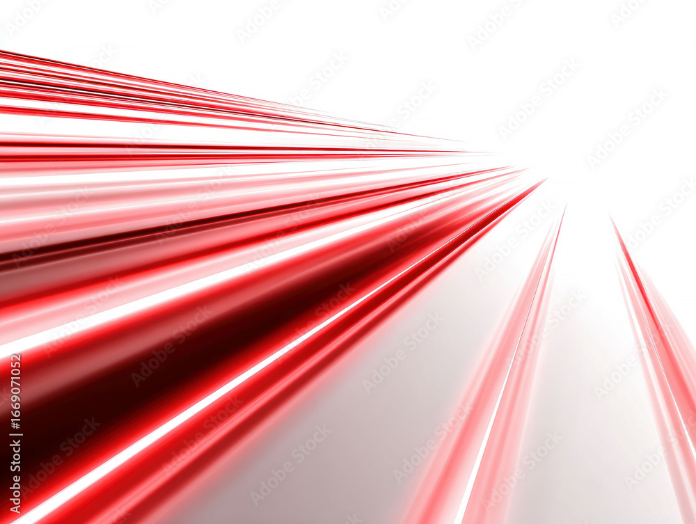 Aufkleber overhead view of abstract, dynamic red light streaks radiating from a central point digital or illus