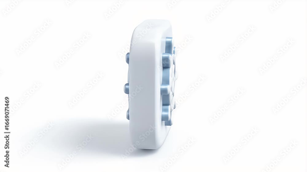 Poster 3d animated ship wheel icon: rotating square button transition