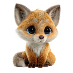 Adorable baby fox with big, expressive eyes, a symbol of innocence and wonder.