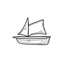 scribble sketch of ship