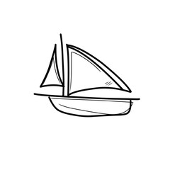 scribble sketch of ship